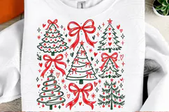 Christmas Tree Doodle PNG with Red Bows | Christmas Sublimat Product Image 2