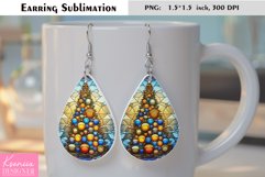 Stained Glass Christmas Tree| Earring Sublimation Product Image 1