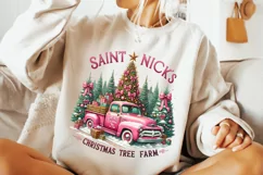 Saint Nick's Christmas Tree Farm PNG, Christmas Coquette PNG Product Image 1