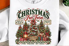 Christmas Tree Farm PNG, Vintage Rustic Christmas Sublimatio Product Image 2