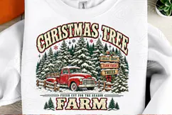 Christmas Tree Farm Fresh Cut Vintage Red Truck Christmas Product Image 2