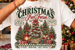 Christmas Tree Farm PNG, Vintage Rustic Christmas Sublimatio Product Image 3