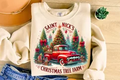 Saint Nick's Christmas Tree Farm PNG, Christmas Coquette PNG Product Image 1