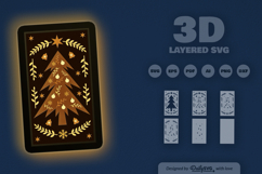 Christmas Tree Decorative Folk Art Layered Papercut Product Image 3