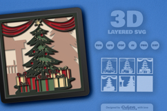 Christmas Tree full Gifts Layered Papercut Product Image 2