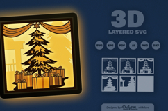 Christmas Tree full Gifts Layered Papercut Product Image 3