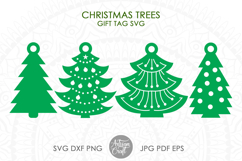 Christmas tree gift tag SVG cut files, Christmas Gift tags Product Image 1