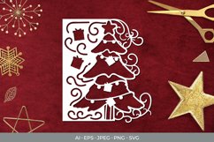 Christmas Tree Half Negative Space Papercut SVG Product Image 1