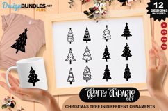 Christmas Tree In Different Ornaments Clipart Set Product Image 1
