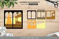 3D Shadowbox Stargazing on Christmas Eve Layered Papercut Product Image 1