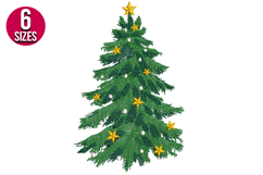 Christmas Tree Machine Embroidery Design - 6 sizes Product Image 1