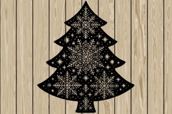 Christmas tree mandala stencil silhouette SVG Product Image 1