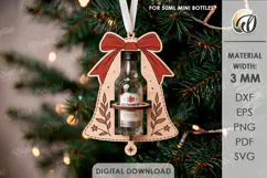 Christmas Mini Bottle Holder Ornament Laser Cut Product Image 1