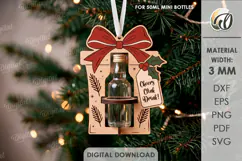 Christmas Mini Bottle Holder Ornament Laser Cut Product Image 1