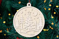 Christmas Tree Moon Ornament SVG Cut File Product Image 2