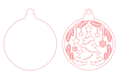 Christmas Tree Ornament Laser Cut SVG Product Image 2
