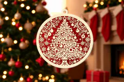 Christmas Tree Ornament Laser Cut SVG Product Image 2