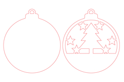 Christmas Tree Ornament Laser Cut SVG, Round Wooden Holiday Product Image 2
