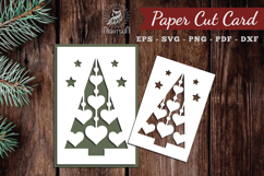 Christmas Tree Paper Cut Card SVG Product Image 1