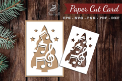 Christmas Tree Paper Cut Card SVG Product Image 1