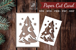 Christmas Tree Paper Cut Card SVG Product Image 1