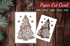 Christmas Tree Paper Cut Card SVG Product Image 1