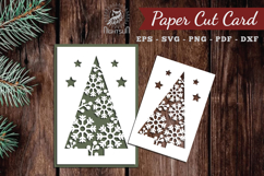 Christmas Tree Paper Cut Card SVG Product Image 1