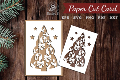 Christmas Tree Paper Cut Card SVG Product Image 1