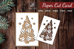 Christmas Tree Paper Cut Card SVG Product Image 1