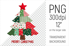 Christmas Tree Patchwork Clipart. Perfect for Christmas crafts, digital scrapbooking, stickers, greeting cards, DIY decor, and sublimation printing.