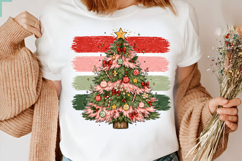 Christmas Tree Png, Trendy Striped Xmas Sublimation Design Product Image 2