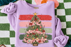 Christmas Tree Png, Trendy Striped Xmas Sublimation Design Product Image 3