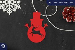 Snowman with Deer Inside Tags Papercut Product Image 1