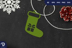 Christmas Stocking with Giftbox Inside Tags Papercut Product Image 1
