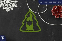 Christmas Tree with Gnome Inside Tags Papercut Product Image 1