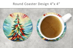 Christmas Tree Round Coaster, Christmas Circle Product Image 1