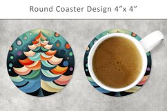 Christmas Tree Round Coaster, Christmas tree kitchen decor Product Image 1