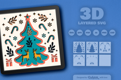 Christmas Tree Scandinavian Folk Art Layered Papercut Product Image 2