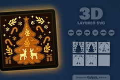 Christmas Tree Scandinavian Folk Art Layered Papercut Product Image 3