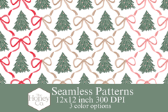 Christmas Seamless Bundle | Christmas Tree Gingham Bow PNG Product Image 3