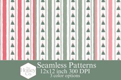 Christmas Seamless Bundle | Christmas Tree Gingham Bow PNG Product Image 2