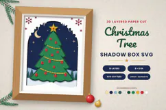 Christmas Tree SVG 3D Layered Shadow Box Product Image 1