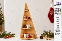 Christmas Tree Shelf Laser Cut | Christmas Tiered Tray | CNC Product Image 1