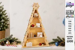 Christmas Tree Shelf Laser Cut | Christmas Tiered Tray | CNC Product Image 1