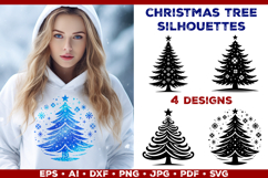 Christmas Tree Silhouette SVG. Festive Holiday Design SVG Product Image 1