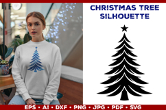 Christmas Tree Silhouette SVG. Festive Holiday Design SVG Product Image 1