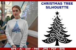 Christmas Tree Silhouette SVG. Festive Holiday Design SVG Product Image 1