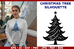 Christmas Tree Silhouette SVG. Festive Holiday Design SVG Product Image 1