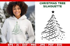 Christmas Tree Silhouette SVG. Festive Holiday Design SVG Product Image 1