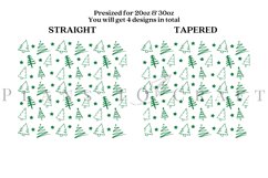 christmas tree skinny tumbler sublimation wrap with high resolution 300 DPI and transparant background perfect for 20oz and 30oz skinny tumbler